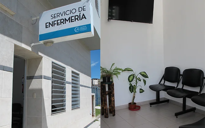 Sala de espera del servicio de enfermería en el Centro Médico Integral Tancacha